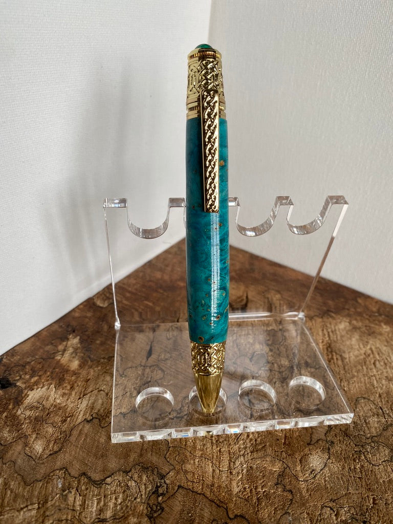 Celtic Pen - Gold Trim/Cabochon Stone - #WI03