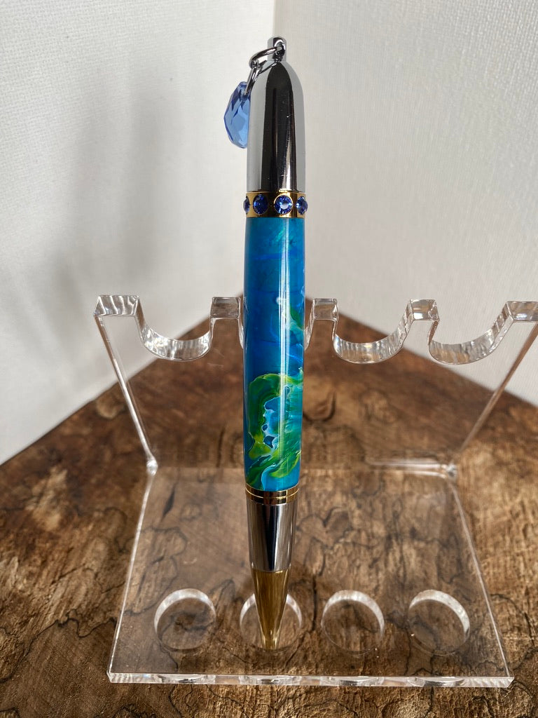 Diva Pens - Swarovski Crystal Blue/Green - #WI07
