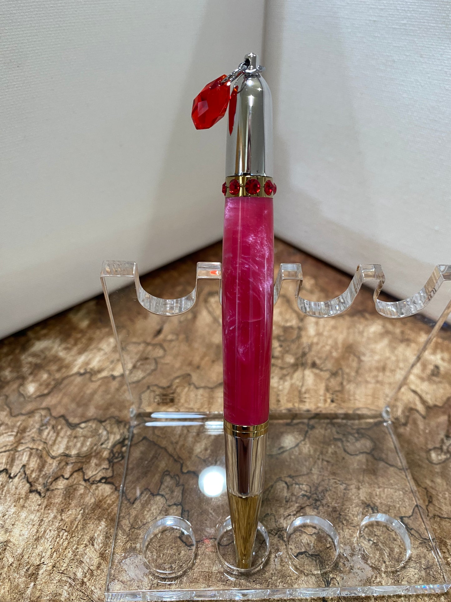 Diva Pen - Red Swarovski Crystal - Pink - #WI08