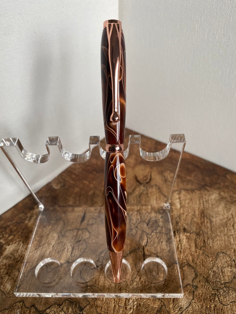 Funline - Slimline Acrylic Copper Pen - Amber - #WI37