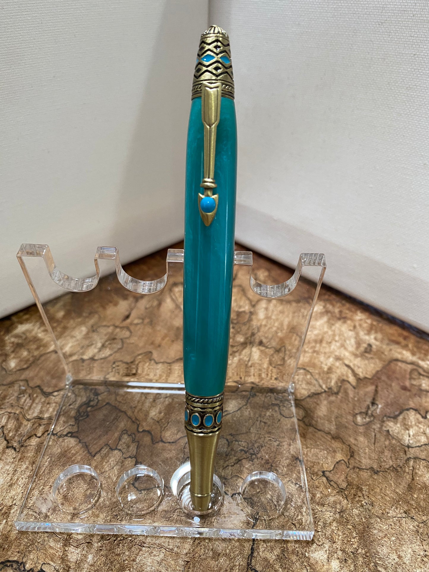 Southwestern Pen(S) with Turquoise Stone - Green - Brass - #WI25