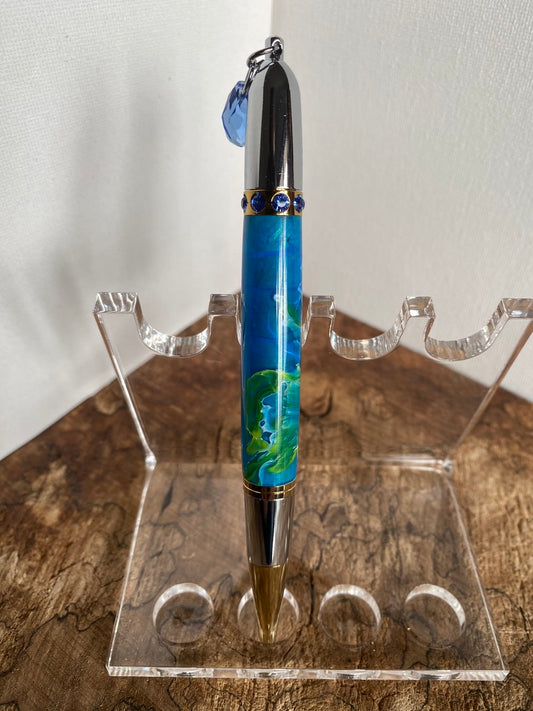 Diva Pens - Swarovski Crystal Blue/Green - #WI07