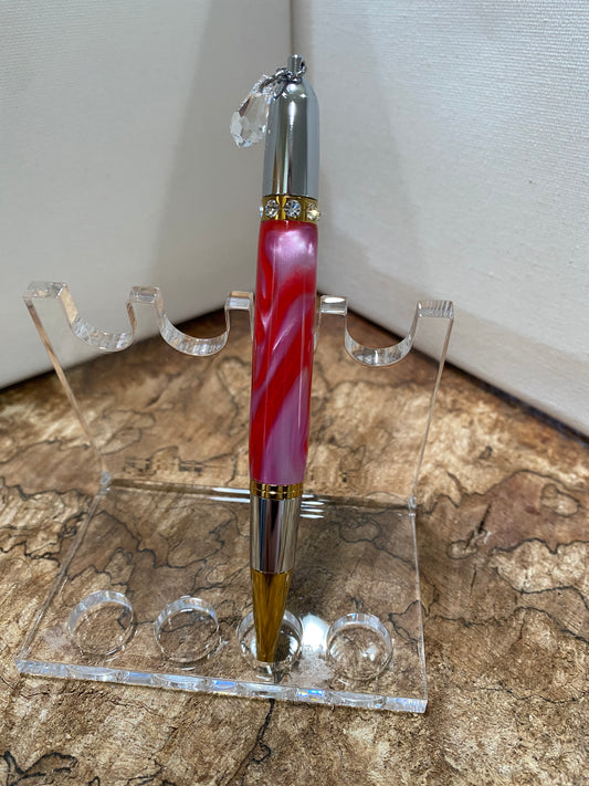 Diva Pen - Clear Swarovski Crystal - Red/Lilac - #WI09