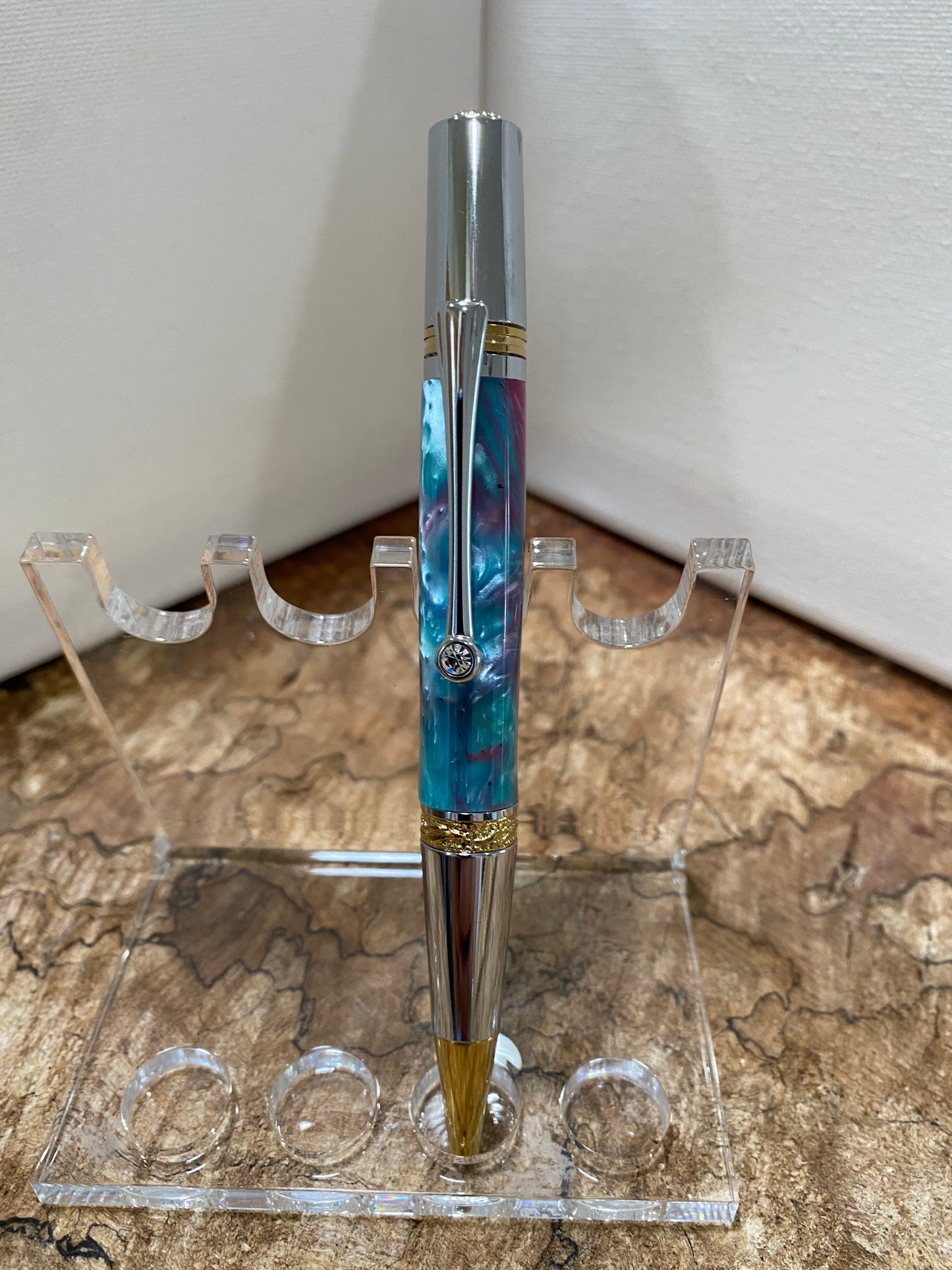 Majestic Squire - 24kt. Gold Plated/Swarovski Crystal - Turquoise/Purple  - #WI21